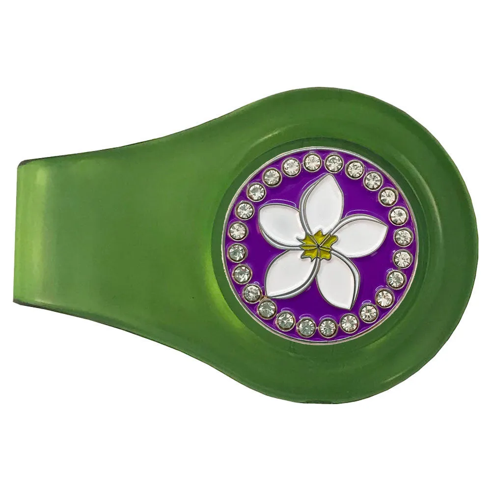 Plumeria Golf Ball Marker With Colored Clip